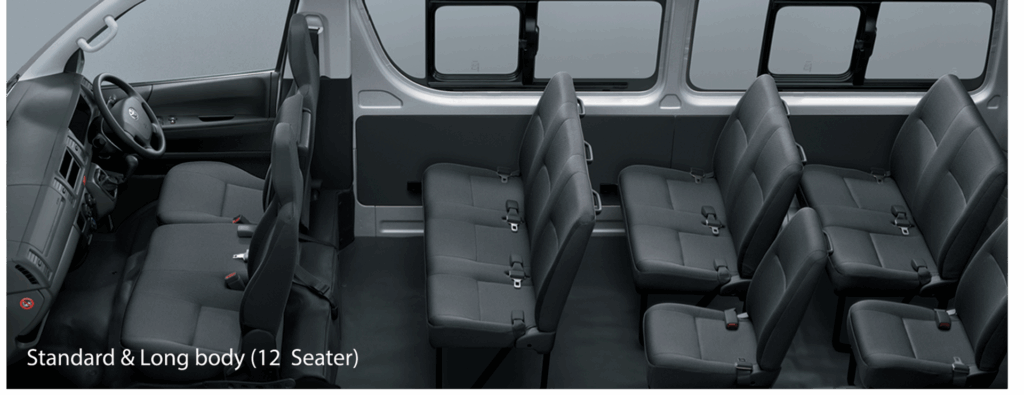 Hiace 12 Seater, Sewa Hiace Nyaman, Transportasi Rombongan, Hiace Perjalanan Keluarga, Rental Hiace Indonesia